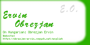 ervin obrezjan business card